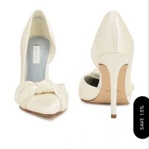 Nine West Fanz Ivory D’Orsay Wedding Heels